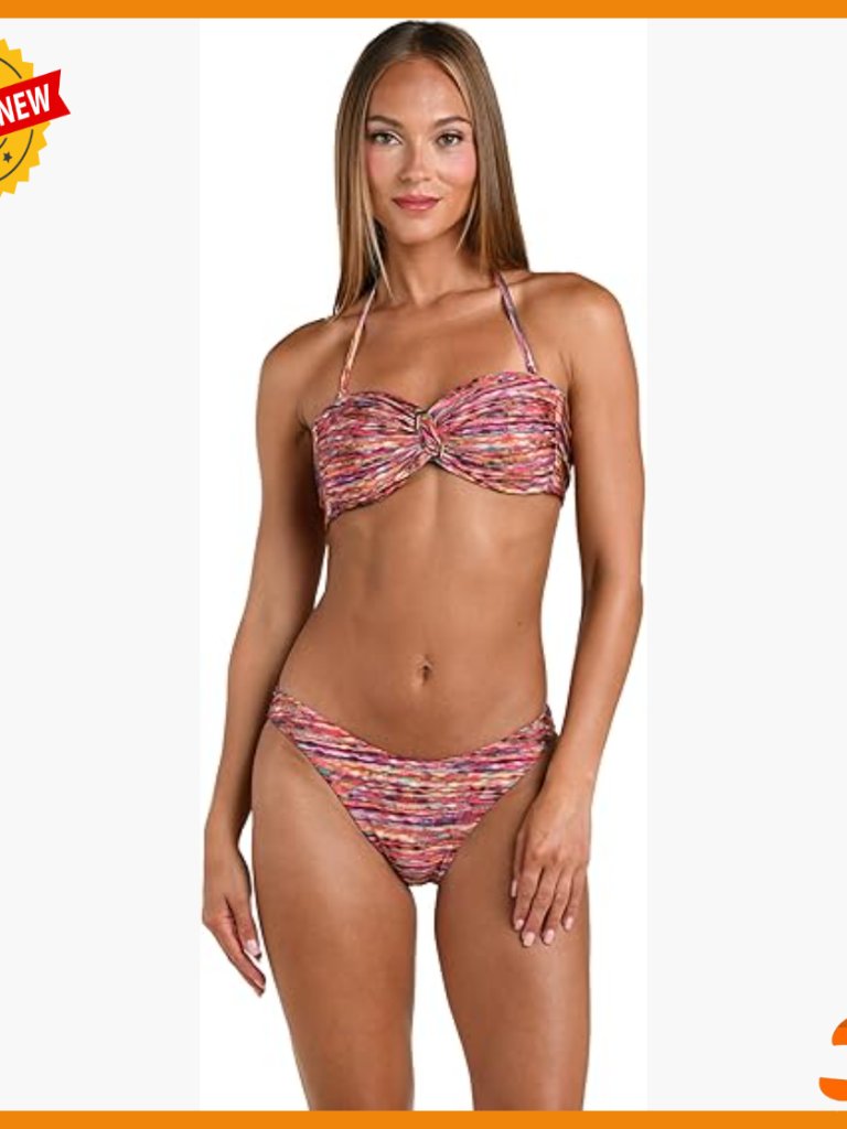 Bandeau Bikini Top With Twist Front And Removable Strap